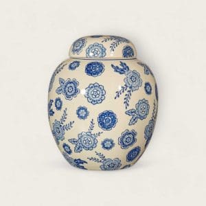 Elegant Blue Blossom Ginger Jar with classic blue and white floral patterns for a refined home decor statement.
